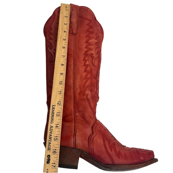 DAN POST WOMEN’S WESTERN HALLIE LEATHER BOOT COLOR: RED SIZE: 9 COWGIRL - Picture 9 of 16